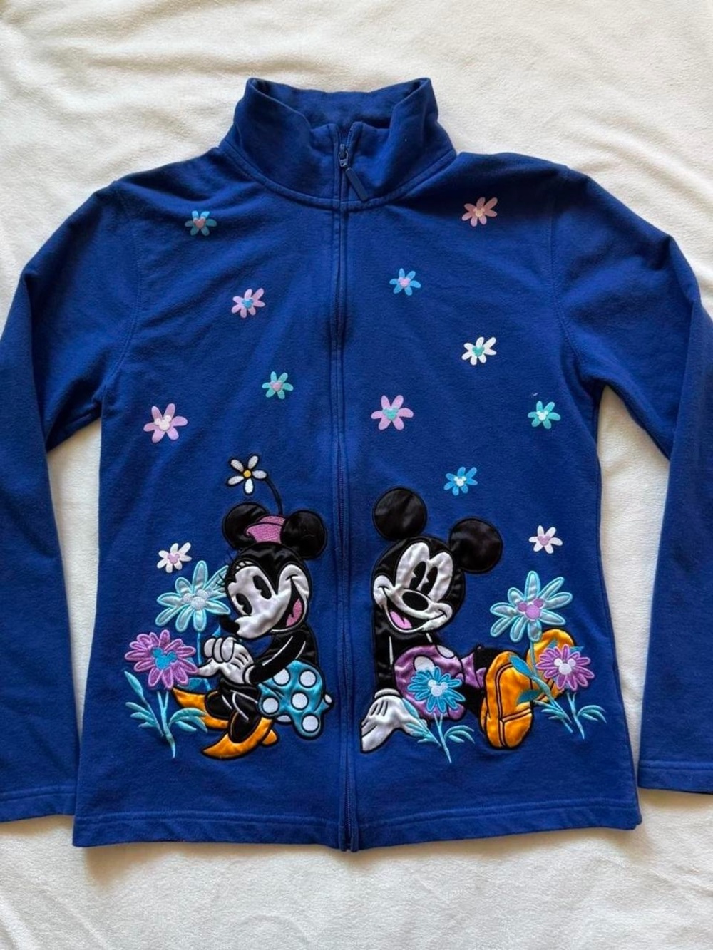Disney Zip-Up Hoodie with Mickey & Minnie Floral Size XS